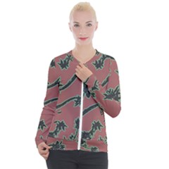 Tropical Style Floral Motif Print Pattern Casual Zip Up Jacket by dflcprintsclothing