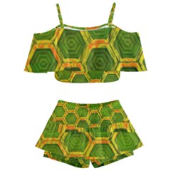 Hexagon Windows Kids  Off Shoulder Skirt Bikini by essentialimage