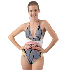 Chinese New Year ¨c Year Of The Ox Halter Cut-out One Piece Swimsuit by Valentinaart