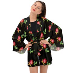 Roses  Long Sleeve Kimono by grafikamaria
