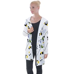 Tree Poppies  Longline Hooded Cardigan by Sobalvarro