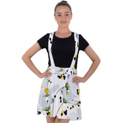 Tree Poppies  Velvet Suspender Skater Skirt by Sobalvarro