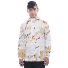 Birds And Flowers  Men s Front Pocket Pullover Windbreaker by Sobalvarro