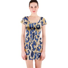 Leopard Skin  Short Sleeve Bodycon Dress by Sobalvarro