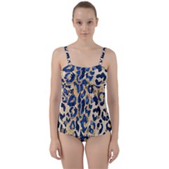 Leopard Skin  Twist Front Tankini Set by Sobalvarro