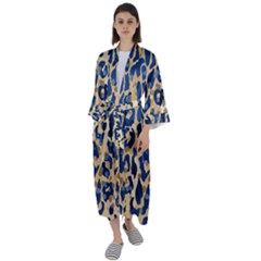 Leopard Skin  Maxi Satin Kimono by Sobalvarro