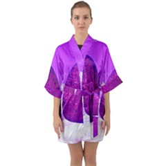Two Hearts Half Sleeve Satin Kimono  by essentialimage