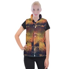 Tiger King In A Fantastic Landscape From Fonebook Women s Button Up Vest by 2853937