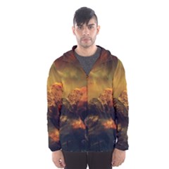 Tiger King In A Fantastic Landscape From Fonebook Men s Hooded Windbreaker by 2853937