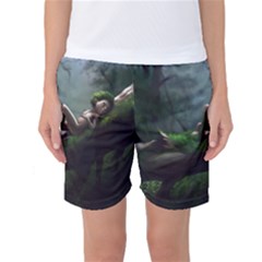 Wooden Child Resting On A Tree From Fonebook Women s Basketball Shorts by 2853937