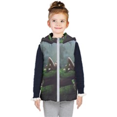 Wooden Child Resting On A Tree From Fonebook Kids  Hooded Puffer Vest by 2853937