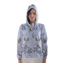 Blue Botanical Plants Women s Hooded Windbreaker by Abe731