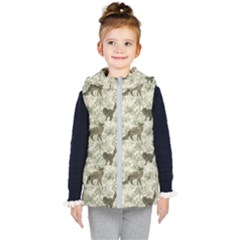 Botanical Cats Pattern Kids  Hooded Puffer Vest by Abe731