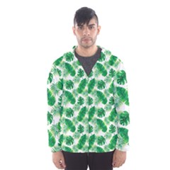 Tropical Leaf Pattern Men s Hooded Windbreaker by Dutashop