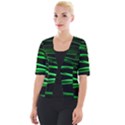 Green Light Painting Zig-zag Cropped Button Cardigan View1