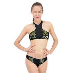 Pattern Background Vector Seamless High Neck Bikini Set by Dutashop