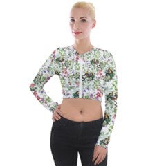 Green Flora Long Sleeve Cropped Velvet Jacket by goljakoff