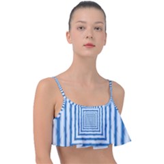 Metallic Blue Shiny Reflective Frill Bikini Top by Dutashop