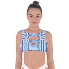 Metallic Blue Shiny Reflective Bandaged Up Bikini Top by Dutashop