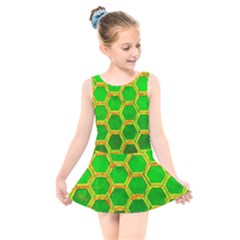 Hexagon Window Kids  Skater Dress Swimsuit by essentialimage365