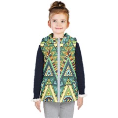 Native Mandala Kids  Hooded Puffer Vest by goljakoff