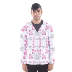 Pink Folk Flowers Men s Hooded Windbreaker by Eskimos