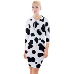 Spots Quarter Sleeve Hood Bodycon Dress by Sobalvarro