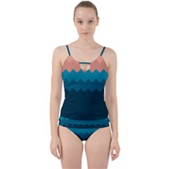 Flat Ocean Waves Palette Cut Out Top Tankini Set by goljakoff