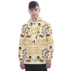 Decorative Flowers Men s Front Pocket Pullover Windbreaker by Eskimos