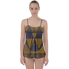 Fallout Shelter In Basement Radiation Sign Babydoll Tankini Set by WetdryvacsLair