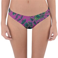 Modern Floral Collage Print Pattern Reversible Hipster Bikini Bottoms by dflcprintsclothing