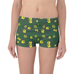 Yellow Flowers Reversible Boyleg Bikini Bottoms by Eskimos