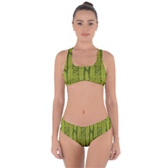 Fern Texture Nature Leaves Criss Cross Bikini Set by Dutashop