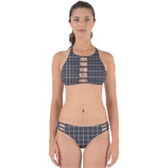 Gray Plaid Perfectly Cut Out Bikini Set by goljakoff