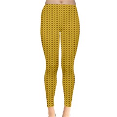 Yellow Knitted Pattern Leggings  by goljakoff