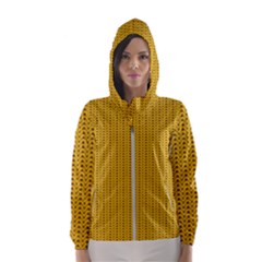 Yellow Knitted Pattern Women s Hooded Windbreaker by goljakoff