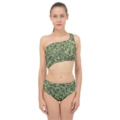 Camouflage Green Spliced Up Two Piece Swimsuit by JustToWear