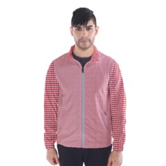 Dots Red On White Men s Windbreaker