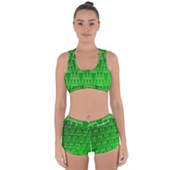 Green Triangles Racerback Boyleg Bikini Set by JustToWear