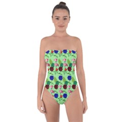 Rose Lotus Tie Back One Piece Swimsuit by Sparkle