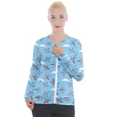 Birds In The Sky Casual Zip Up Jacket by SychEva