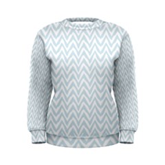 Chevrons Bleu Clair/blanc Women s Sweatshirt