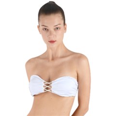 Color White Twist Bandeau Bikini Top by Kultjers