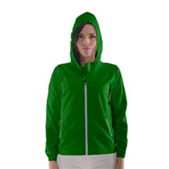 Color Green Women s Hooded Windbreaker