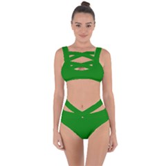 Color Green Bandaged Up Bikini Set  by Kultjers
