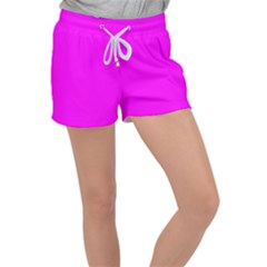 Color Fuchsia / Magenta Velour Lounge Shorts by Kultjers