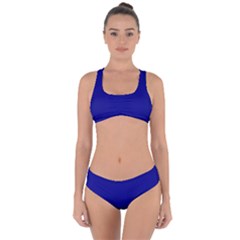 Color Navy Criss Cross Bikini Set by Kultjers