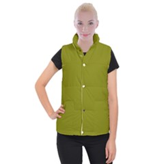 Color Olive Women s Button Up Vest by Kultjers