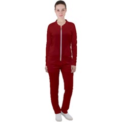 Color Dark Red Casual Jacket And Pants Set by Kultjers