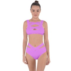 Color Violet Bandaged Up Bikini Set 